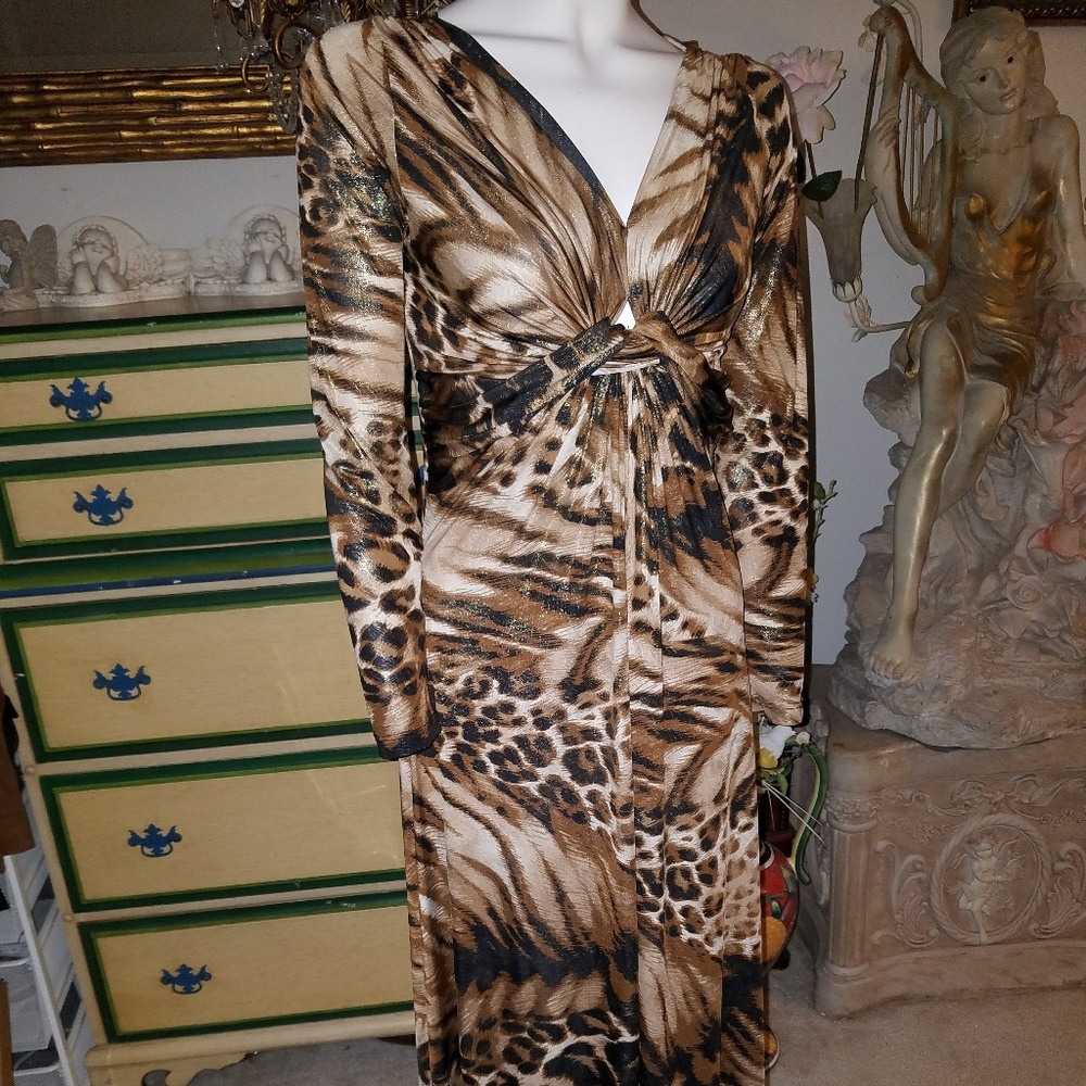 Va Va Voom Maxi Leopard Print Dress